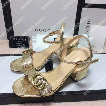 Gucci Marmont GG Metallic Sandals - Image 6