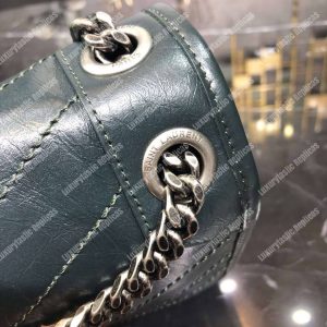 Saint Laurent Niki Medium Bag In Crinkled Vintage Leather Deep Green - Image 4