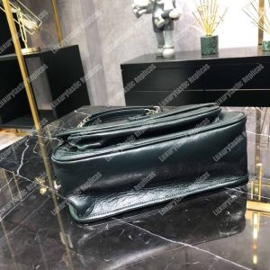 Saint Laurent Niki Medium Bag In Crinkled Vintage Leather Deep Green - Image 6