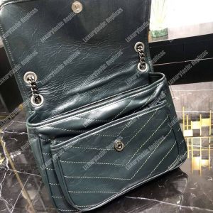 Saint Laurent Niki Medium Bag In Crinkled Vintage Leather Deep Green - Image 7