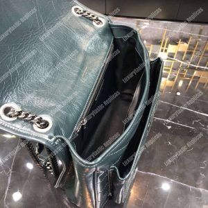 Saint Laurent Niki Medium Bag In Crinkled Vintage Leather Deep Green - Image 8