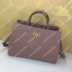 Gucci Gg Marmont Medium Matelassé Top Handle Bag Dusty Pink