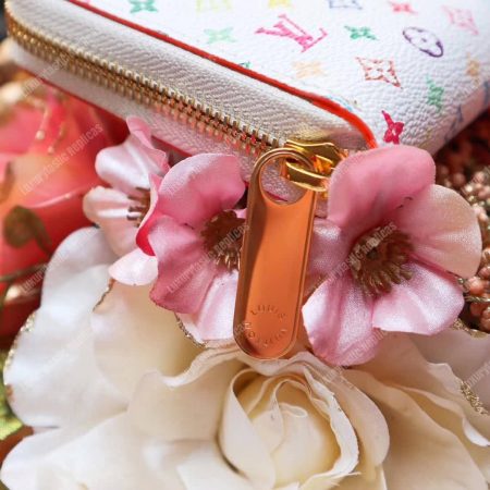 LV Zippy Wallet Monogram Multicolore Canvas (White) - Image 4