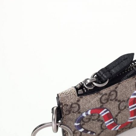 Gucci Kingsnake Print GG Supreme Card Case Keychain Strap - Image 8
