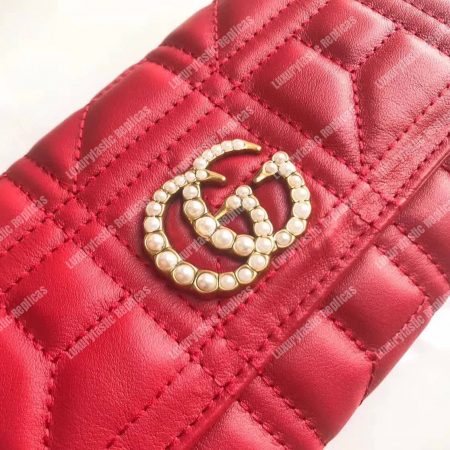 Gucci GG Marmont Quilted Continental Wallet Red - Image 6