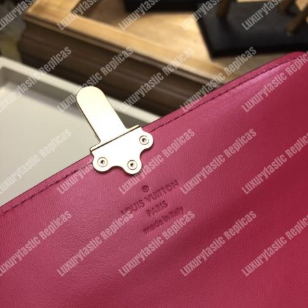 LV Cherrywood Wallet Patent Leather Fuchsia - Image 5