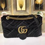 Gucci GG Marmont Velvet Shoulder Bag Black