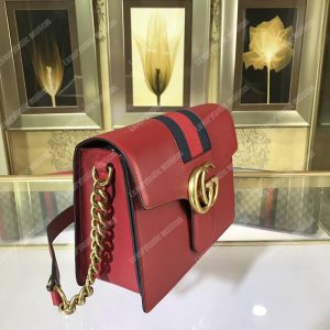 Gucci GG Marmont Stylish Striped Canvas Bag Red - Image 3
