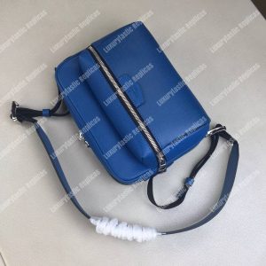 LV Outdoor Messenger PM Taiga Leather Cobalt - Image 9