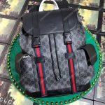 Gucci Soft GG Supreme Backpack Blue And Red Web Stripe