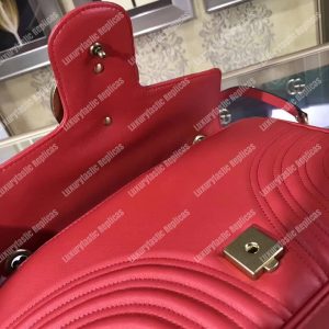 Gucci GG Marmont Medium Matelasse Shoulder Bag Hibiscus Red - Image 9