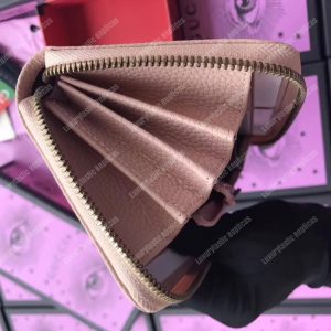 Gucci GG Leather Zip Around Wallet With Butterfly Light Pink - Image 6