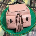 Gucci Leather Bamboo Tassel Backpack Magnolia