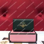 Gucci Garden Leather Key Case Green with Bat