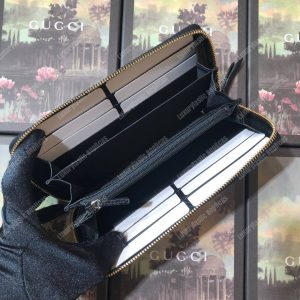 Gucci Leather Zip Around Wallet Black - Image 8