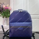 LV Discovery Backpack PM Taiga Leather Monogram Cobalt