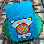Gucci Medium Backpack with Gucci ’80s Patch Light Blue