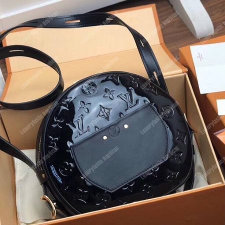 LV Boite Chapeau Souple Monogram Vernis Leather Noir - Image 4