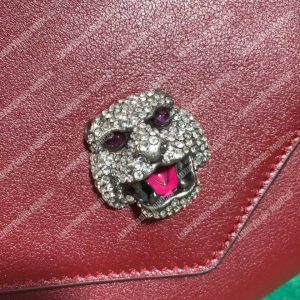 Gucci Medium Leather Shoulder Bag Red - Image 3