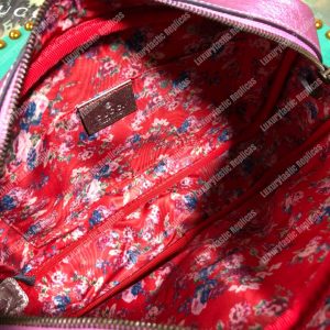 Gucci Laminated Leather Small Shoulder Bag Blue/Pink - Image 9