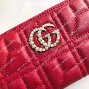 Gucci GG Marmont Zip Around Wallet Hibiscus Red - Image 6