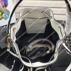 Prada Leather Bucket Bag White - Image 3
