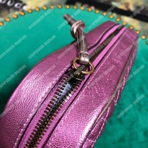 Gucci Laminated Leather Small Shoulder Bag Blue/Pink - Image 8