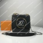 LV Pochette Twist Monogram Vernis Patent Leather Black