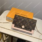 LV Flore Chain Wallet Rose Ballerine