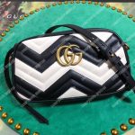 Gucci GG Marmont Small Matelassé Shoulder Bag Black and White