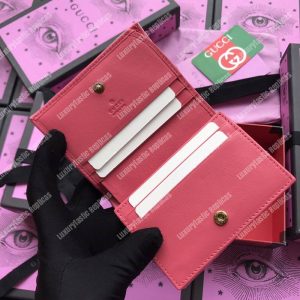 Gucci GG Marmont Card Case Velvet Pink Love - Image 9