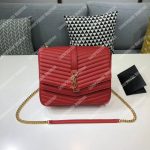 Saint Laurent Sulpice Medium In Matelassé Leather Eros Red