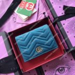 Gucci GG Marmont Card Case Velvet Aquamarine