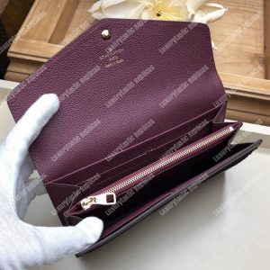 LV Sarah Wallet Monogram Empreinte Leather Raisin Purple - Image 4