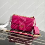 Prada Diagramme Medium Leather Bag Fuchsia