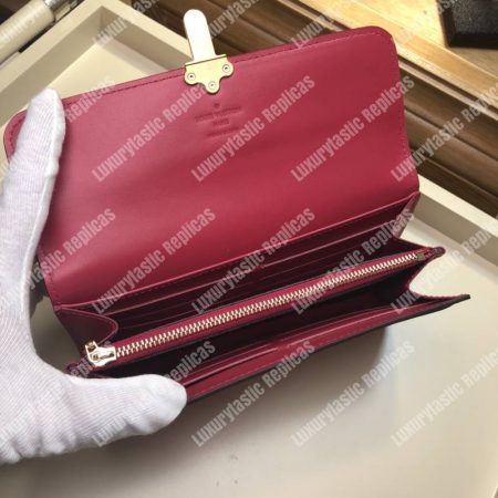 LV Cherrywood Wallet Patent Leather Fuchsia - Image 6