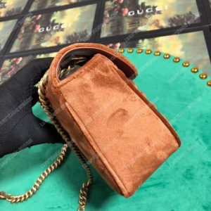 Gucci GG Marmont Velvet Shoulder Bag Taupe - Image 7