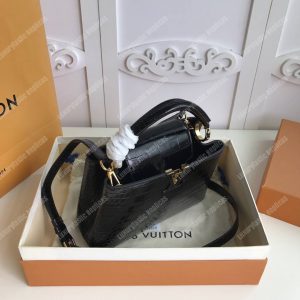 LV Capucines Mini Crocodilien Mat Black - Image 7