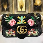 Gucci GG Marmont Medium Velvet Bag Dragon