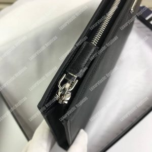 Prada Saffiano Leather Document Holder Triangle Logo Black - Image 6