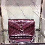 Saint Laurent Small Loulou Monogram Chain Bag Red Metallic