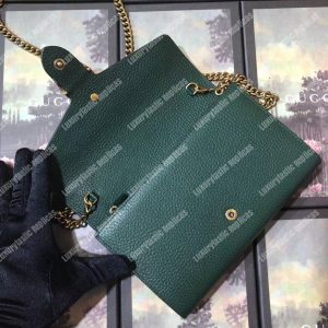 Gucci Calfskin Garden Dionysus Chain Wallet Green with Bat - Image 4