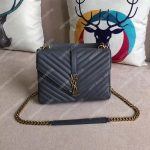 Saint Laurent Medium College Bag In Dark Anthracite