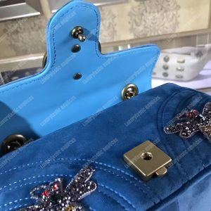 Gucci GG Marmont Embroidered Velvet Mini Bag Bee - Image 7