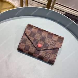 LV Victorine Wallet Damier Ebene Cerise Red - Image 3