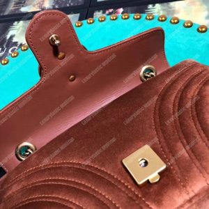 Gucci GG Marmont Velvet Shoulder Bag Taupe - Image 4