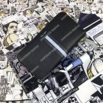 Prada Saffiano And Crocodile Leather Wallet Blue