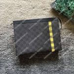LV Pochette Voyage MM Damier Graphite Stripe Yellow