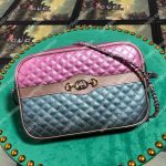 Gucci Laminated Leather Small Shoulder Bag Blue/Pink