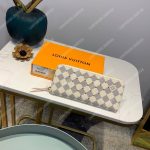 LV Clemence Wallet Damier Azur Rose Ballerine Pink